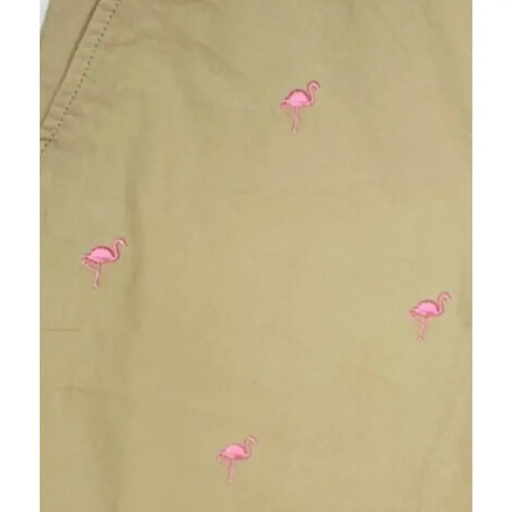 TOMMY HILFIGER Pink Flamingo Embroider Khaki Shorts Men 29 9.5
